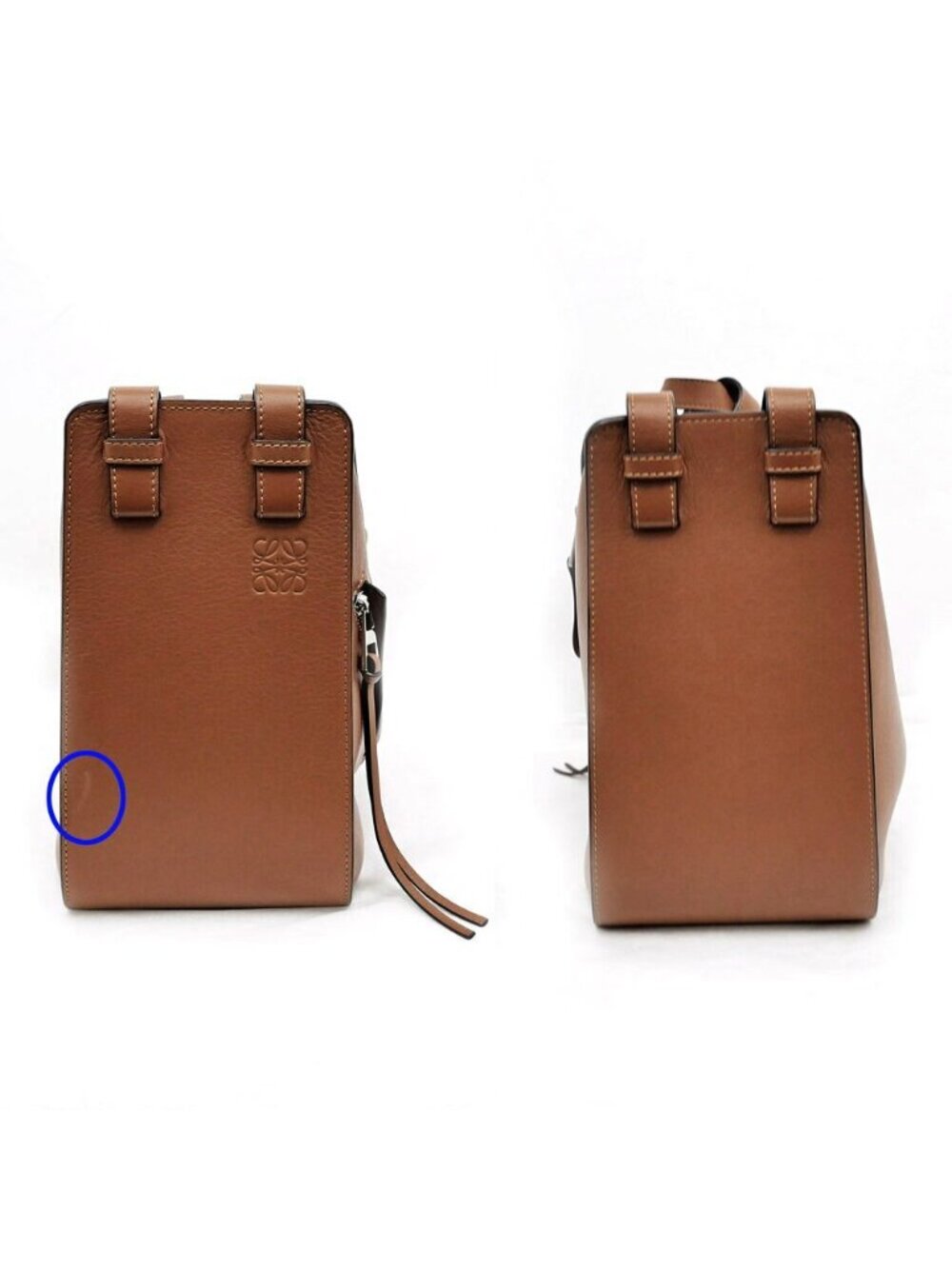 Loewe Hammock Small Bag Tan Brown Silver Anagram Calf Leather Bag - Picture 3 of 10